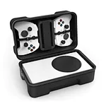 The Xbox series s case is surrounded by padded liners. Besides, the corners of the upper and bottom cover is designed with anti-collision convex shapes, which can protect your game console more from impacts and bumps.